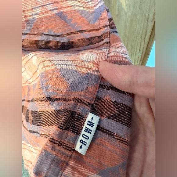 ROWM Short Sleeve Aztec Patterned Button Down Shirt Men’s Size Large Like New - Picture 4 of 6